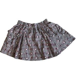 FREE PEOPLE Geometric Print Brown Red Mini A-Line Women's Skirt Size M